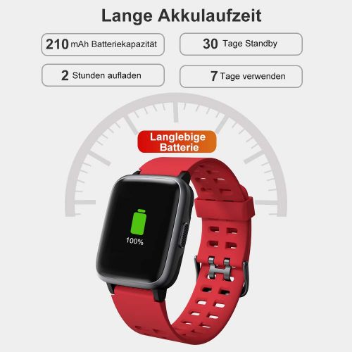  [아마존 핫딜]  [아마존핫딜]YAMAY Smartwatch,Fitness Armband Uhr Voller Touch Screen Fitness Uhr IP68 Wasserdicht Fitness Tracker Sportuhr mit Schrittzahler Pulsuhren Stoppuhr fuer Damen Herren Smart Watch fuer