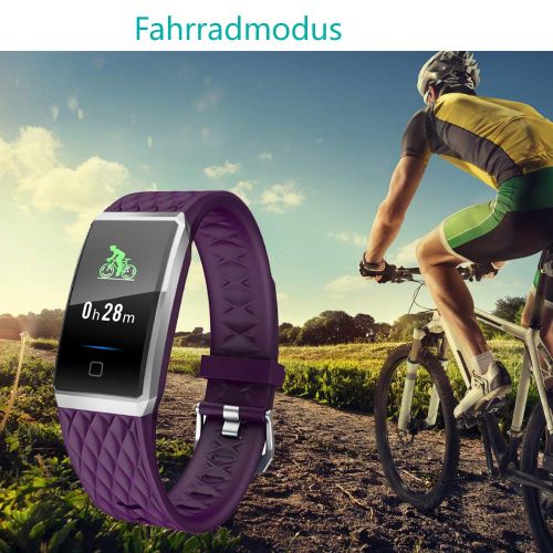  [아마존 핫딜]  [아마존핫딜]YAMAY Fitness Armband mit Pulsmesser,Wasserdicht IP68 Fitness Trackers Farbbildschirm Fitness Uhr Pulsuhren Aktivitatstracker Smartwatch Schrittzahler Uhr fuer Damen Herren fuer iPho