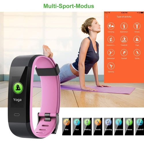  [아마존 핫딜]  [아마존핫딜]YAMAY Fitness Tracker,Smartwatch Wasserdicht IP68 Fitness Armband mit Pulsmesser 0,96 Zoll Farbbildschirm Aktivitatstracker Pulsuhren Schrittzahler Uhr Smart Watch Fitness Uhr fuer