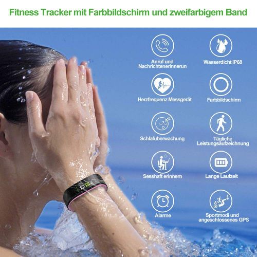  [아마존 핫딜]  [아마존핫딜]YAMAY Fitness Tracker,Smartwatch Wasserdicht IP68 Fitness Armband mit Pulsmesser 0,96 Zoll Farbbildschirm Aktivitatstracker Pulsuhren Schrittzahler Uhr Smart Watch Fitness Uhr fuer