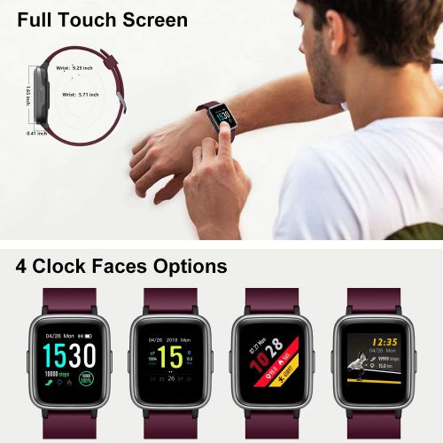  YAMAY Smart Watch for Android and iOS Phone IP68 Waterproof, Fitness Tracker Watch with Heart Rate Monitor Step Sleep Tracker, Smartwatch Compatible with iPhone Samsung, Watch for