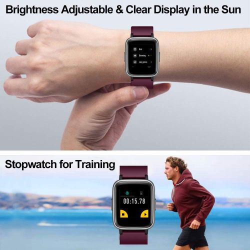  YAMAY Smart Watch for Android and iOS Phone IP68 Waterproof, Fitness Tracker Watch with Heart Rate Monitor Step Sleep Tracker, Smartwatch Compatible with iPhone Samsung, Watch for