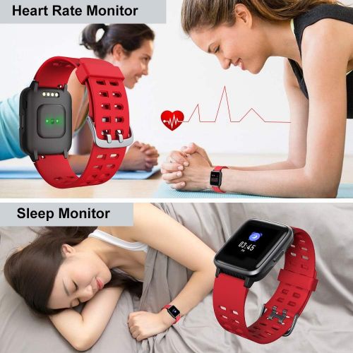  YAMAY Smart Watch for Android and iOS Phone IP68 Waterproof, Fitness Tracker Watch with Heart Rate Monitor Step Sleep Tracker, Smartwatch Compatible with iPhone Samsung, Watch for