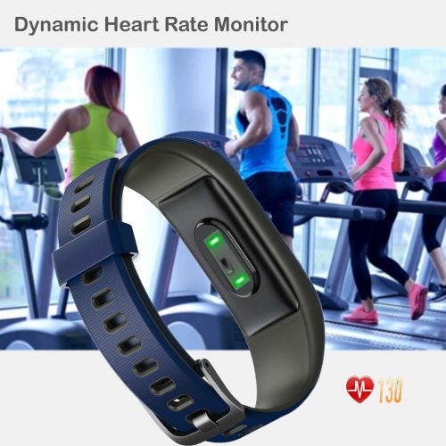  YAMAY Fitness Tracker, Fitness Watch Heart Rate Monitor Activity Tracker,Color Screen Dual-Color Bands IP68 Waterproof,with Step Counter Sleep Monitor 14 Sports Tracking for Women