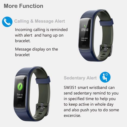  YAMAY Fitness Tracker, Fitness Watch Heart Rate Monitor Activity Tracker,Color Screen Dual-Color Bands IP68 Waterproof,with Step Counter Sleep Monitor 14 Sports Tracking for Women