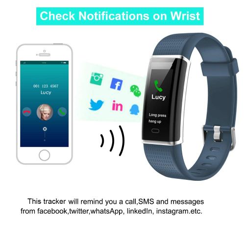  YAMAY Fitness Tracker with Heart Rate Monitor, Fitness Watch Activity Tracker Smart Watch with Sleep Monitor 14 Sports Mode,Pedometer Watch for Kids Men Women (Color Screen,IP68 Wa