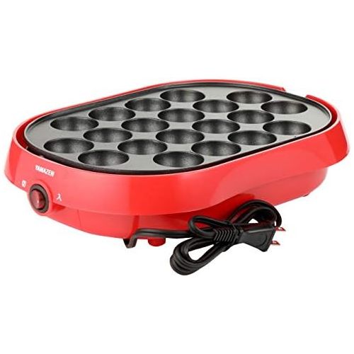  YAMAZEN takoyaki device (with flat plate) 18 baked removable plate type Red YOC-W200 (R) by YAMAZEN