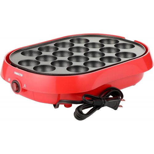  YAMAZEN takoyaki device (with flat plate) 18 baked removable plate type Red YOC-W200 (R) by YAMAZEN