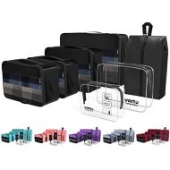 [아마존핫딜][아마존 핫딜] Amazon.com | YAMIU Packing Cubes 7-Pcs Travel Organizer Accessories with Shoe Bag and 2 Toiletry Bags(Black) | Packing Organizers