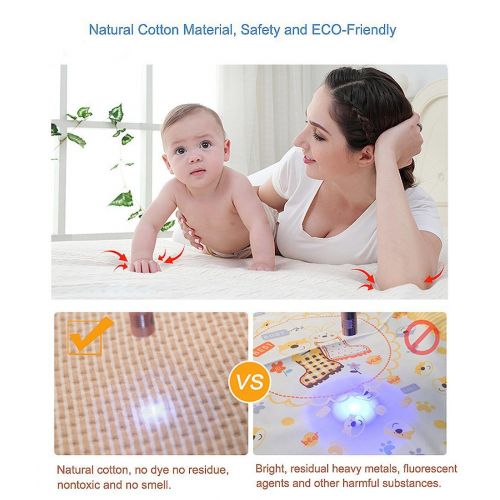  YAMOM Baby Waterproof Bed Pad Organic Cotton Mattress Protector Reusable Incontinence 4 Protective...