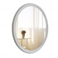 YAN JUNau-Makeup Mirrors YAN JUNau Modern Vanity Mirror Plastic Glass Bathroom Oval Anti-Fog Mirror Wall-Mounted Beauty Mirror 62x77cm (Color : White)