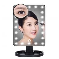 YANDONG 22 Lampstand LED Makeup Mirror USB Power Supply Storage Toilet Mirror Can Touch +10x Magnifier And Touch Screen Rotation 180 Degrees
