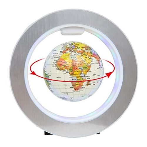  [아마존베스트]YANGHX Levitation Floating Globe 4inch Rotating Magnetic Mysteriously Suspended in Air World Map Home Decoration Crafts Fashion Holiday Gifts (White)