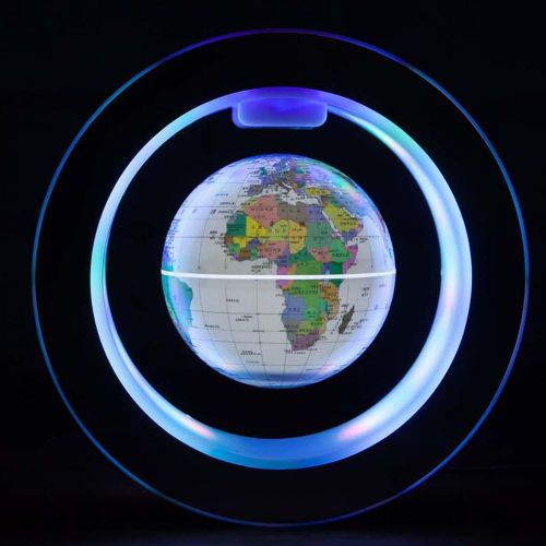  [아마존베스트]YANGHX Levitation Floating Globe 4inch Rotating Magnetic Mysteriously Suspended in Air World Map Home Decoration Crafts Fashion Holiday Gifts (White)