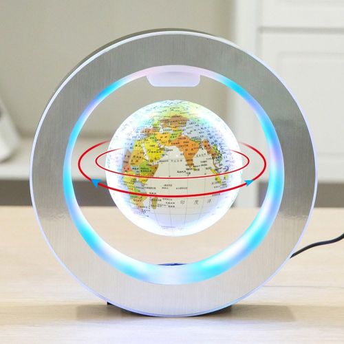  [아마존베스트]YANGHX Levitation Floating Globe 4inch Rotating Magnetic Mysteriously Suspended in Air World Map Home Decoration Crafts Fashion Holiday Gifts (White)