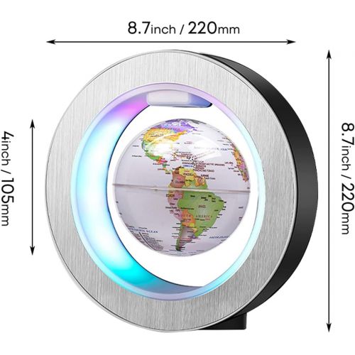  [아마존베스트]YANGHX Levitation Floating Globe 4inch Rotating Magnetic Mysteriously Suspended in Air World Map Home Decoration Crafts Fashion Holiday Gifts (White)