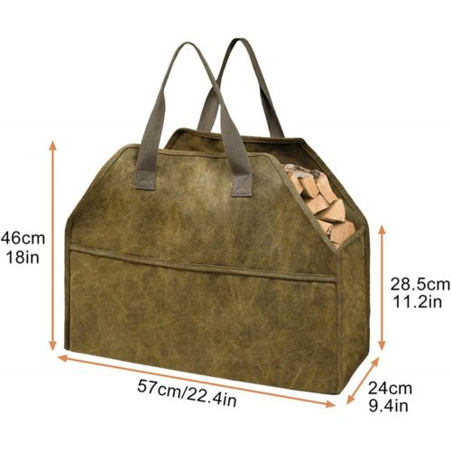  YANGLIYU Outdoor Portable Organizer Fireplace Wood Stove Log Tote Storage Holder Carrier Canvas Firewood Storage Bag