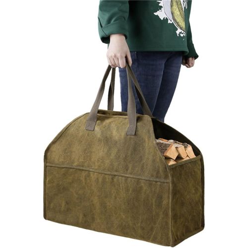  YANGLIYU Outdoor Portable Organizer Fireplace Wood Stove Log Tote Storage Holder Carrier Canvas Firewood Storage Bag