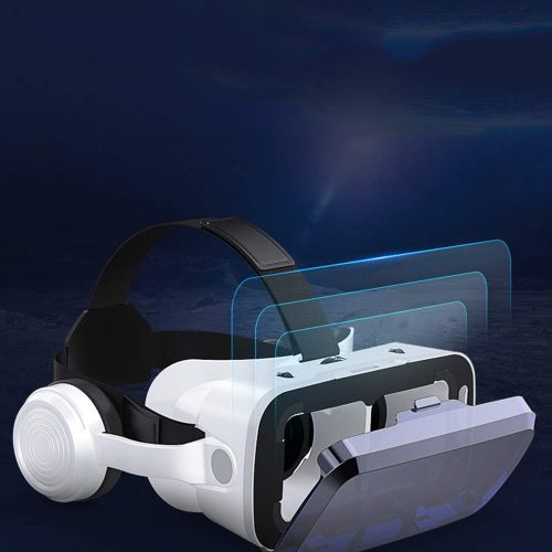  YANJINGYJ VR Headsets,3D VR Glasses Head-Mounted Virtual Reality Glasses, Games/Movies Support 4.7-6 inch iPhone/Android Phone,Black,Package7