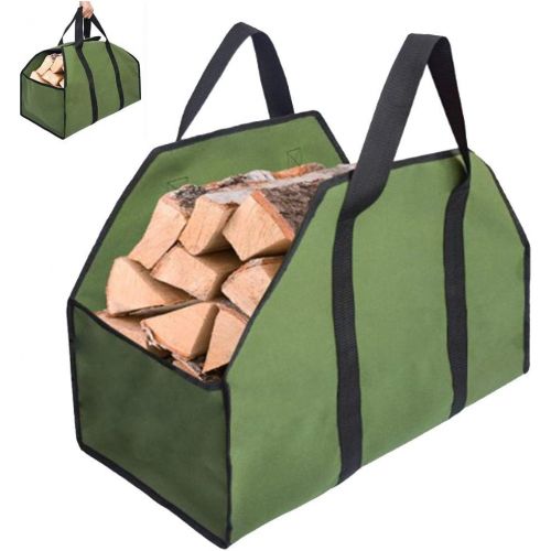  YAOBAO Canvas Log Carrier Bag,Durable Wood Tote,Fireplace Stove Accessories,Extra Large Firewood Holder with Handles for Outdoor Fire Pit Storage Bag,24 (L) X 12 (H) X 10 (D)