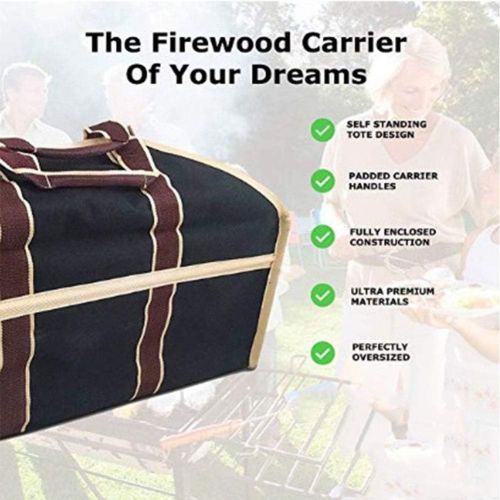  YAOBAO Oxford Cloth Log Carrier Bag,Durable Double Wood Tote,Fireplace Stove Accessories,Extra Large Firewood Holder with Handles for Outdoor Fire Pit Storage Bag,#2