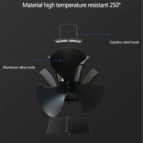  YAOBAO Heat Powered Stove Fan,6 Blade Fireplaces Fan,Silent Eco Friendly Wood Burning for Gas,Pellet,Wood,Log Burning Stoves Efficient Heat Distribution(65 350℃)