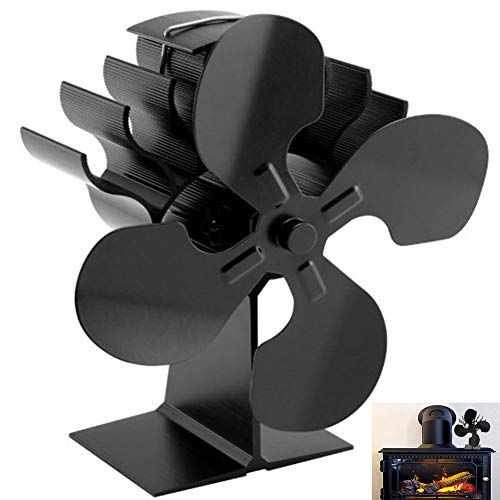  YAOBAO Heat Powered Stove Fan,4 Blade Fireplaces Fan,Silent Eco Friendly Wood Burning for Gas,Pellet,Wood,Log Burning Stoves,50 400°C/790G