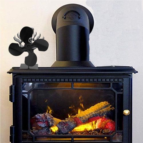  YAOBAO Heat Powered Stove Fan,4 Blade Fireplaces Fan,Silent Eco Friendly Wood Burning for Gas,Pellet,Wood,Log Burning Stoves,50 400°C/790G