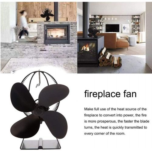  YAOBAO Heat Powered Stove Fan,4 Blade Fireplaces Fan,Silent Eco Friendly Wood Burning for Gas,Pellet,Wood,Log Burning Stoves,(60 300°C)