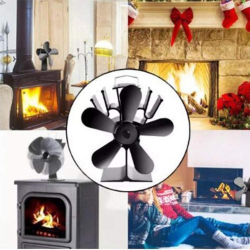  YAOBAO Heat Powered Stove Fan,5 Blade Fireplaces Fan,Silent Eco Friendly Wood Burning for Gas,Pellet,Wood,Log Burning Stoves,60 350°C/8.8 Inch