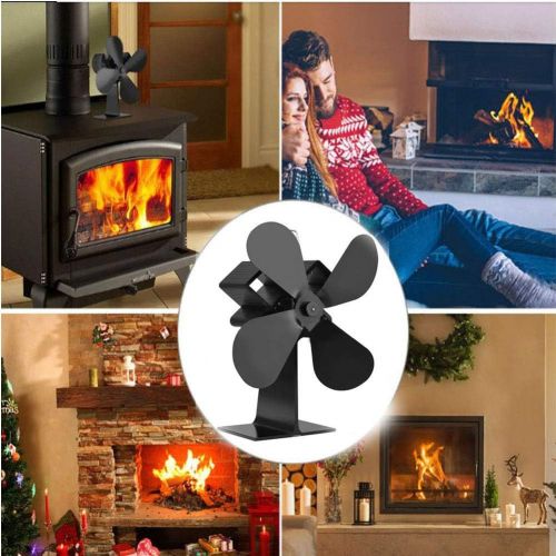  YAOBAO Heat Powered Stove Fan,4 Blade Fireplaces Fan,Silent Eco Friendly Wood Burning for Gas,Pellet,Wood,Log Burning Stoves for Efficient Heat, 8.4X7 Inch