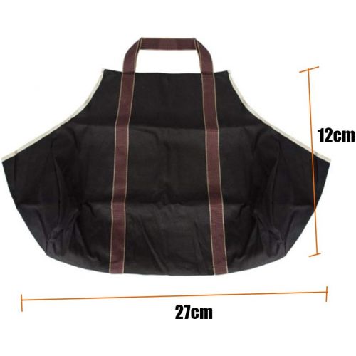  YAOBAO Indoor Closed Log Tote Bag Carrier,Fireplace Firewood Totes Log Holders with Handles,Canvas Round Woodpile Rack Fire Wood Carriers for Outdoor Hearth Stove,#2