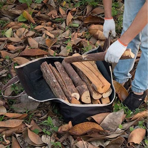  YAOBAO Indoor Closed Log Tote Bag Carrier,Fireplace Firewood Totes Log Holders with Handles,Canvas Round Woodpile Rack Fire Wood Carriers for Outdoor Hearth Stove,#2