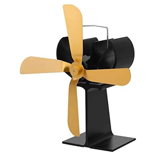  YAOBAO Heat Powered Stove Fan, 4 Blade Heat Powered Stove Fan for Wood/Log Burner/Fireplace Increases 80% More Warm Air Than 2 Blade Fan, Eco Friendly,Yellow