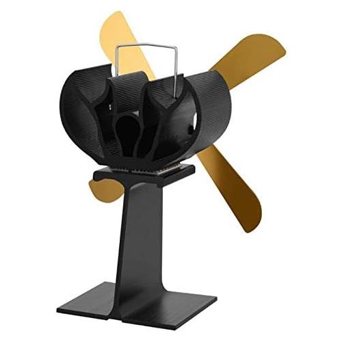  YAOBAO Heat Powered Stove Fan, 4 Blade Heat Powered Stove Fan for Wood/Log Burner/Fireplace Increases 80% More Warm Air Than 2 Blade Fan, Eco Friendly,Yellow