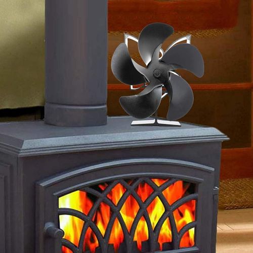  YAOBAO Heat Powered Stove Fan, 5 Blade Wood Burning Stove Fireplace Fan Silent Motors Heat Powered Circulates, Log Wood Burner Safe Home Fireplace Fan, Efficient Heat Distribution