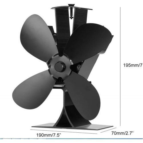  YAOBAO Stove Fan for Heating, Heat Powered 4 Blade Stove Fan, Silent Operation Heat Powered Stove Fan for Wood Log Burner Fireplace,Eco Friendly And Efficient Heat Distribution