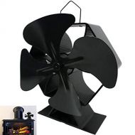 YAOBAO 4 Blade Heat Powered Stove Fan,Eco Friendly Slient Operation Wood Stove Fan,Aluminium Fan for Wood/Log Burner/Fireplace,240x190x120mm