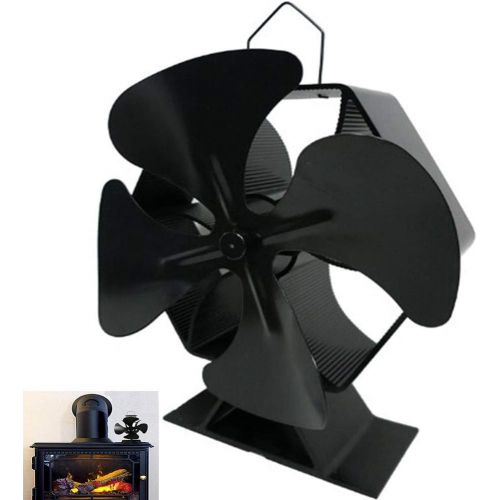  YAOBAO 4 Blade Heat Powered Stove Fan,Eco Friendly Slient Operation Wood Stove Fan,Aluminium Fan for Wood/Log Burner/Fireplace,240x190x120mm