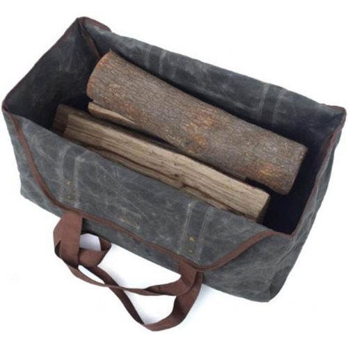  YAOBAO Indoor Canvas Log Tote Bag Carrier,Fireplace Firewood Totes Log Holders with Handles,Waterproof Round Woodpile Rack Fire Wood Carriers for Outdoor Hearth Stove Tools