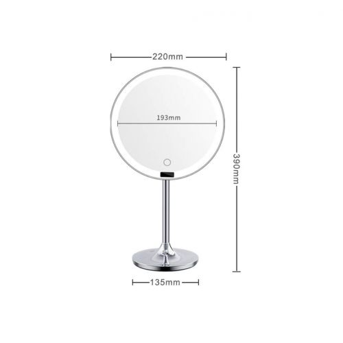  YAOLANM Makeup Mirror with Lights Double Sided Lighted Vanity Makeup Mirror with Stand Pedestal Table Mirror Adjustable Light Shaving Mirror (Color : Chrome)