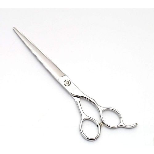  YAOSHIBIAN-shears 440C Steel Pet Grooming Straight Flat Shear, 7.0 Inch Pet Scissors Shears (Color : Silver)