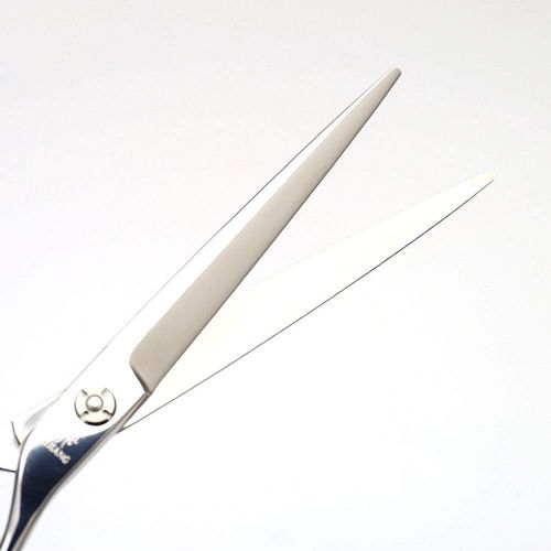  YAOSHIBIAN-shears 440C Steel Pet Grooming Straight Flat Shear, 7.0 Inch Pet Scissors Shears (Color : Silver)