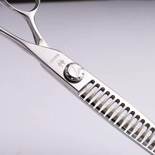  YAOSHIBIAN-shears 7.0 inch pet Scissors, Stainless Steel pet Groomer thinning Scissors,high-end Dog Grooming Scissors Shears (Color : Silver)