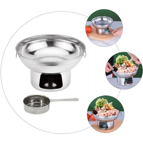  YARDWE Stove Pot Portable Outdoor Camping Stove Stainless Steel Camping Cookware Mini Wood Burning Stove Kitchen Pot for Travel Camping Hiking Backpacking Picnic Silver