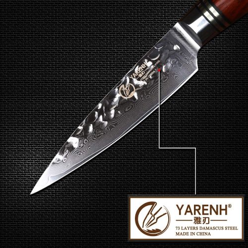  Besuchen Sie den YARENH-Store YARENH Damastmesser Kuechenmesser 20 cm,Japanische Damaszener Klinge Scharfes Messer,Damaststahl Profi Kochmesser,