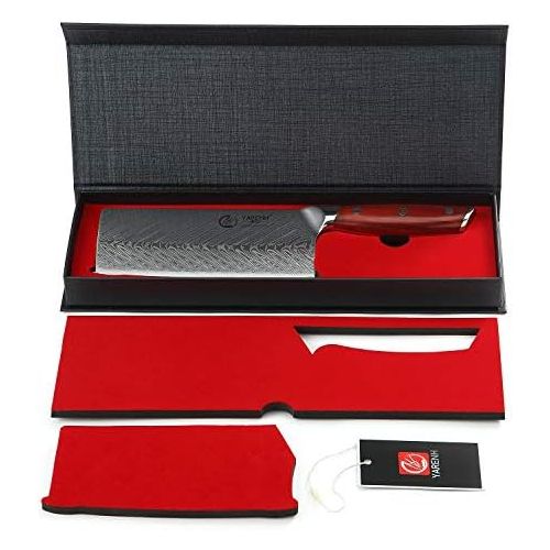  [아마존베스트]YARENH Damascus Kitchen Knife Set of 5 Chefs Knives Professional Japanese Damascus Steel & Dalbergia Wooden Handle Professional Damask Chefs Knife KTF Series