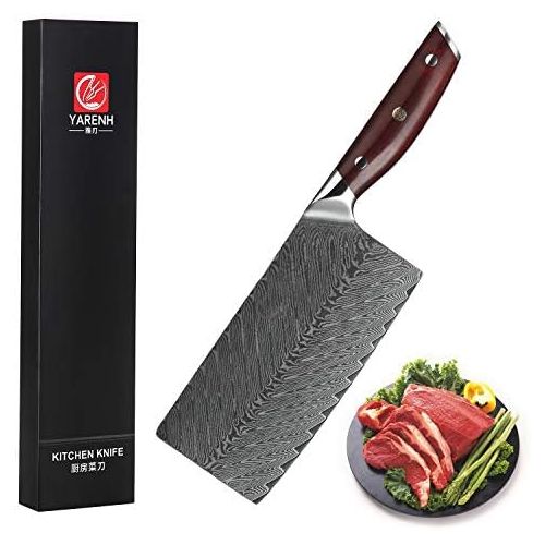  [아마존베스트]YARENH Damascus Kitchen Knife Set of 5 Chefs Knives Professional Japanese Damascus Steel & Dalbergia Wooden Handle Professional Damask Chefs Knife KTF Series