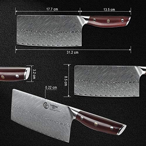  [아마존베스트]YARENH Damascus Kitchen Knife Set of 5 Chefs Knives Professional Japanese Damascus Steel & Dalbergia Wooden Handle Professional Damask Chefs Knife KTF Series