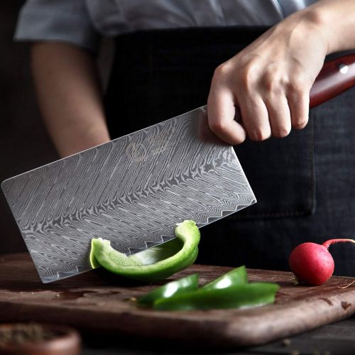  [아마존베스트]YARENH Damascus Kitchen Knife Set of 5 Chefs Knives Professional Japanese Damascus Steel & Dalbergia Wooden Handle Professional Damask Chefs Knife KTF Series